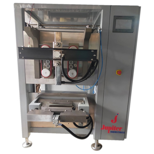 Three Servo Begger Pouch Packaging Machine - Metal Construction, Silver Color | Automatic Operation, Highly Efficient, Human Machine Interface