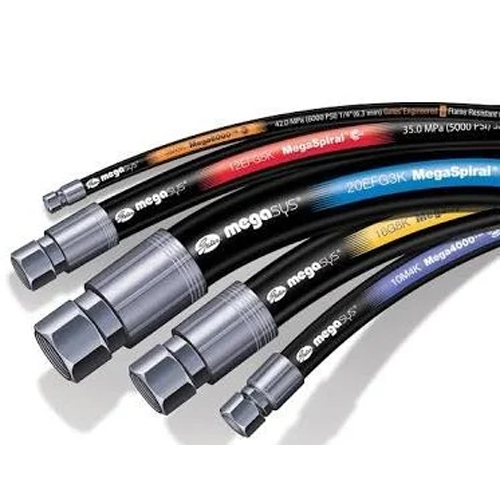 Gates Hydraulic Hose - Durable Rubber Material, Multiple Sizes Available, Black Color, Round Shape for Industrial Applications