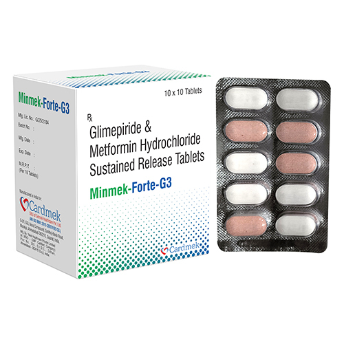 Glimepiride And Metformin Hydrochloride Sustained Release Tablets Purity: 100%