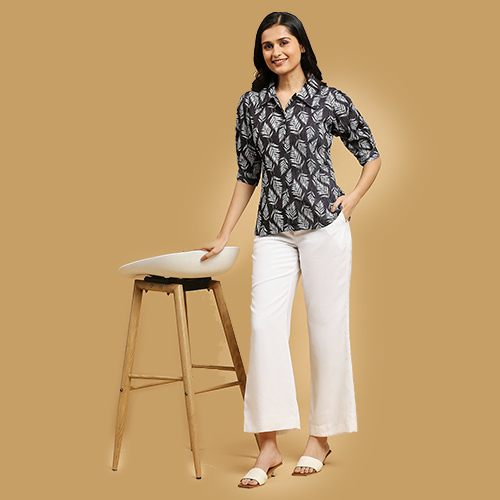 Black Print Shirts - Casual Cotton Blend, Washable All-Season Design with Stylish Printed Patterns