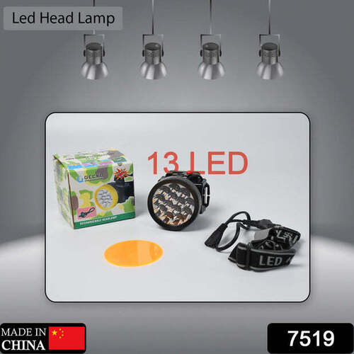 HEAD LAMP 13 LED लंबी दूरी का रिचार्जेबल हेडलैंप
