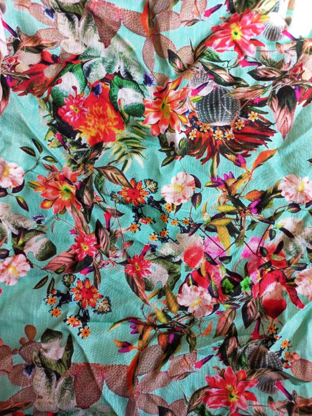 Fancy Printed Viscose Linen Satin Fabric - Attributes: Comfortable & Soft