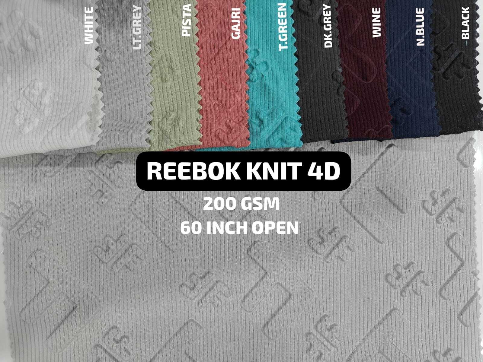 Knitted Reebok Lycra Pitching Fabric - Knitted Lycra, 60 Inch Width, Multicolor, 200 Gsm | Smooth Texture, Hand Wash, All Seasons, Plain Pattern
