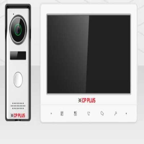 Cp Plus Video Door Phone - 7" Tft Screen, White | Waterproof, Cmos Sensor, 200 Snapshot Memory, Supports 2 Door Stations & 3 Indoor Monitors