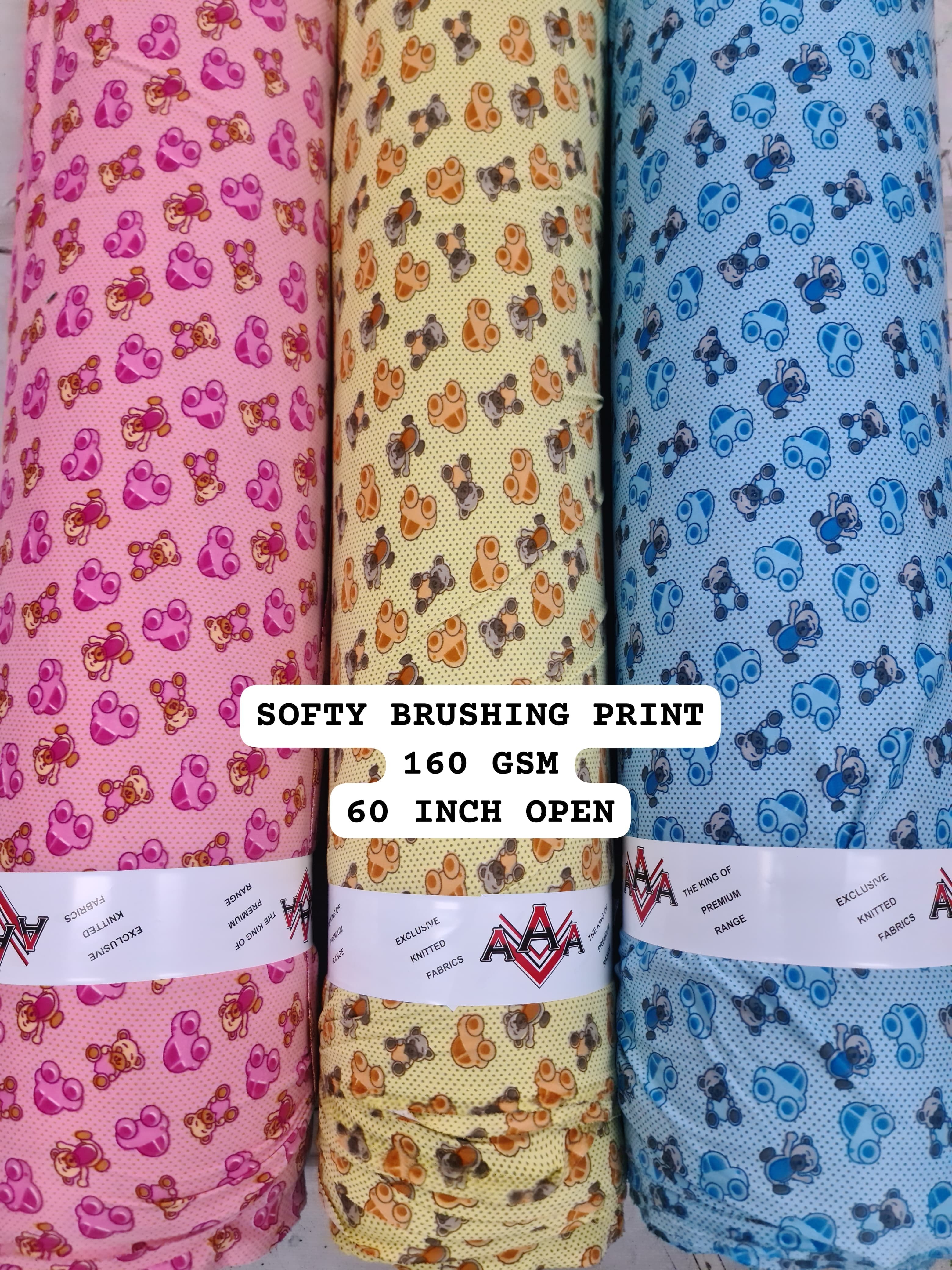Knitted Softy Lycra Brushing Print Lycra Fabric