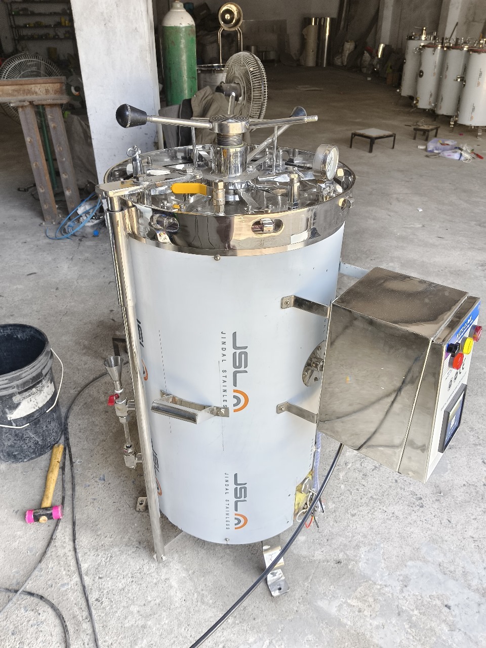 Vertical Autoclave - Stainless Steel 304, 450 Mm X 750 Mm, Double Door | Fully Automatic Operation, 121â°c Sterilizing Temperature, Pressure Steam Sterilization
