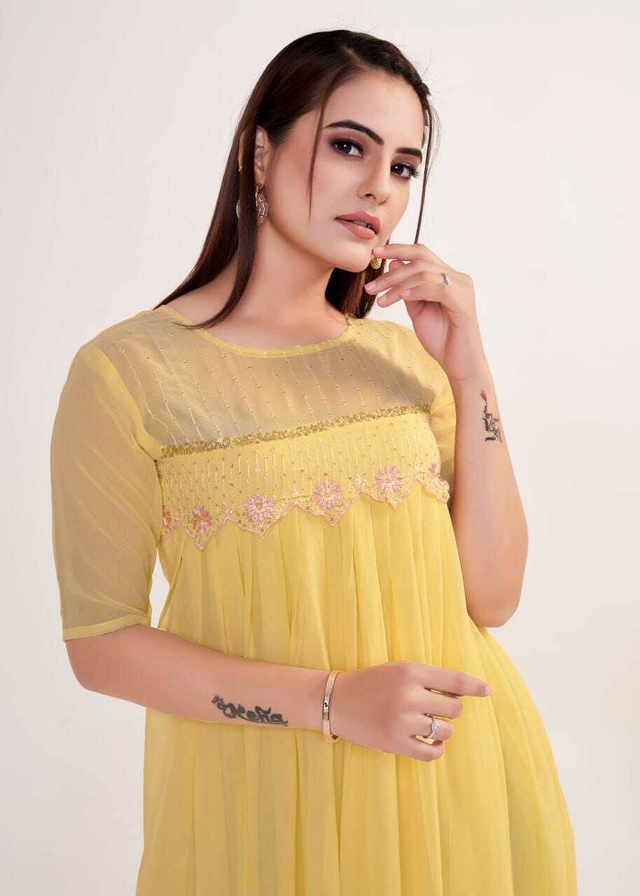 Asin Yellow - Georgette, S-m-l-xl-xxl, Yellow Color | 2-piece Set, Elegant Style, Embroidered Detail, American Crepe Lining, Ready To Ship