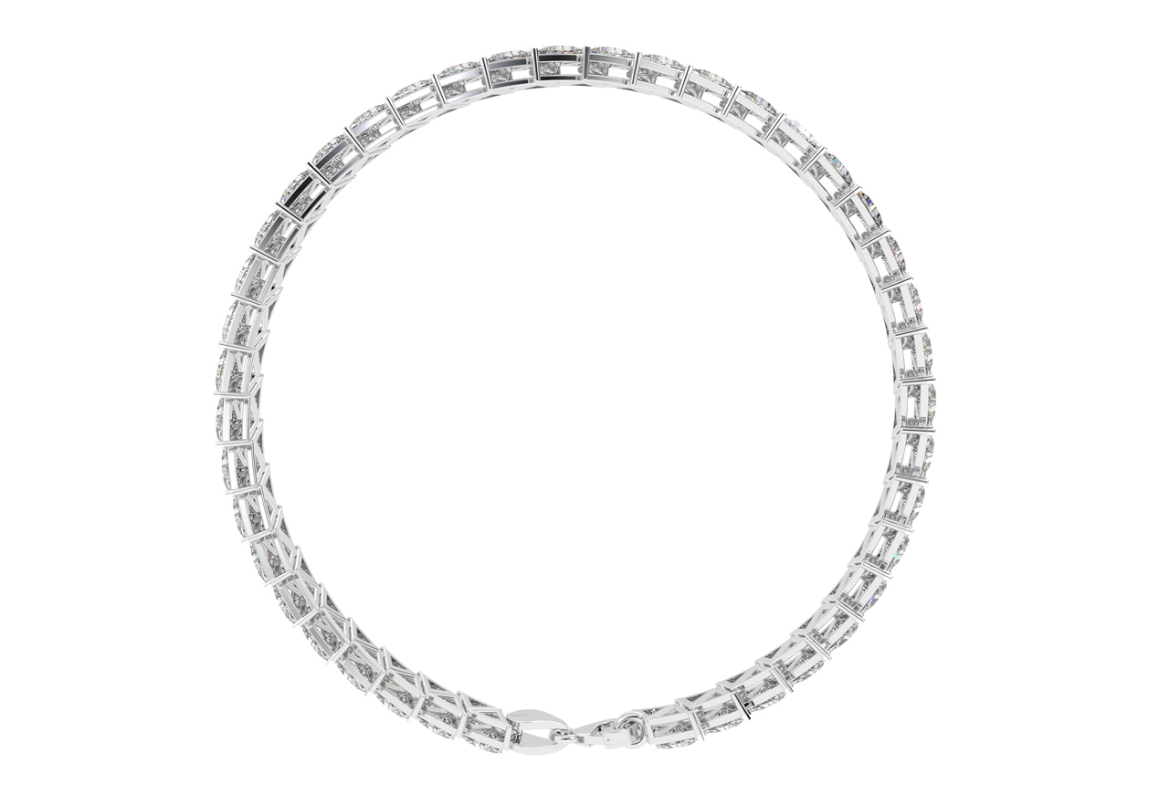 Lab Grown Diamond Tennis Bracelet - 14.63 Carat Trillion Cut Lab-grown Silver Adjustable 6.5 To 8 Inches Length Hypoallergenic And Lightweight Design