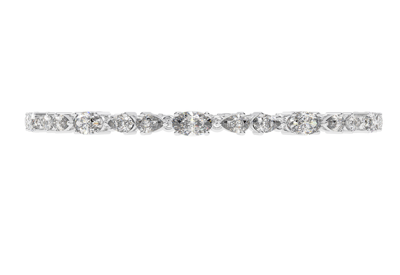 Sleeping Oval And Pear Shape Lab-grown Diamond Bracelet - Diamond Carat Weight: 4.84 Carat