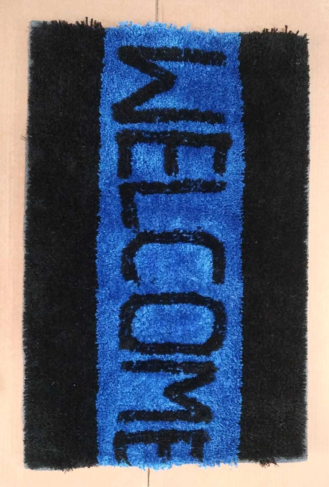 Micro Polyester Welcome Door Mat - 16x24 Inches, Multi Coloured, Soft & Shining, Quick Drying, Washable, Anti Slip, Customizable Design