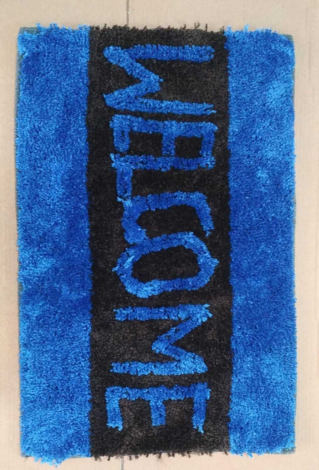 Micro Polyester Welcome Door Mat - 16x24 Inches, Multi Coloured, Soft & Shining, Quick Drying, Washable, Anti Slip, Customizable Design