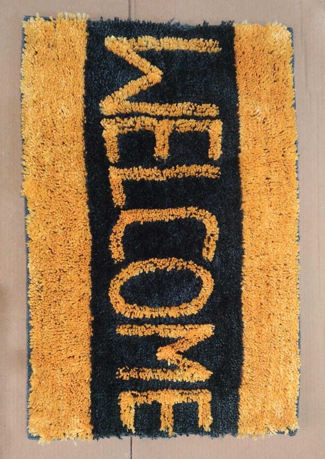 Micro Polyester Welcome Door Mat - 16x24 Inches, Multi Coloured, Soft & Shining, Quick Drying, Washable, Anti Slip, Customizable Design