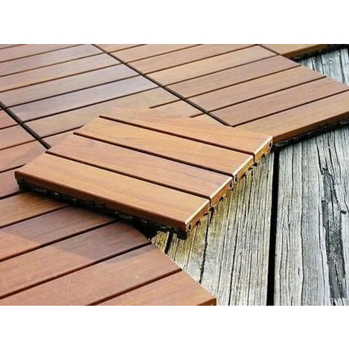 IPE Wood Decking Flooring - Brown Wood, 8x8 Inch Square Tiles, Up to 12mm Thick | Durable and Elegant for Residential or Commercial Use