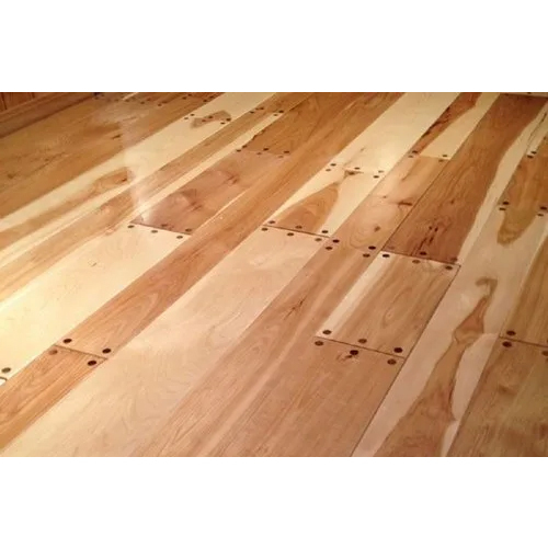 Pine Wooden Flooring - 12mm Thickness, Smooth Surface Treatment, Rich Brown Color, Versatile Sizes for Residential and Commercial Use