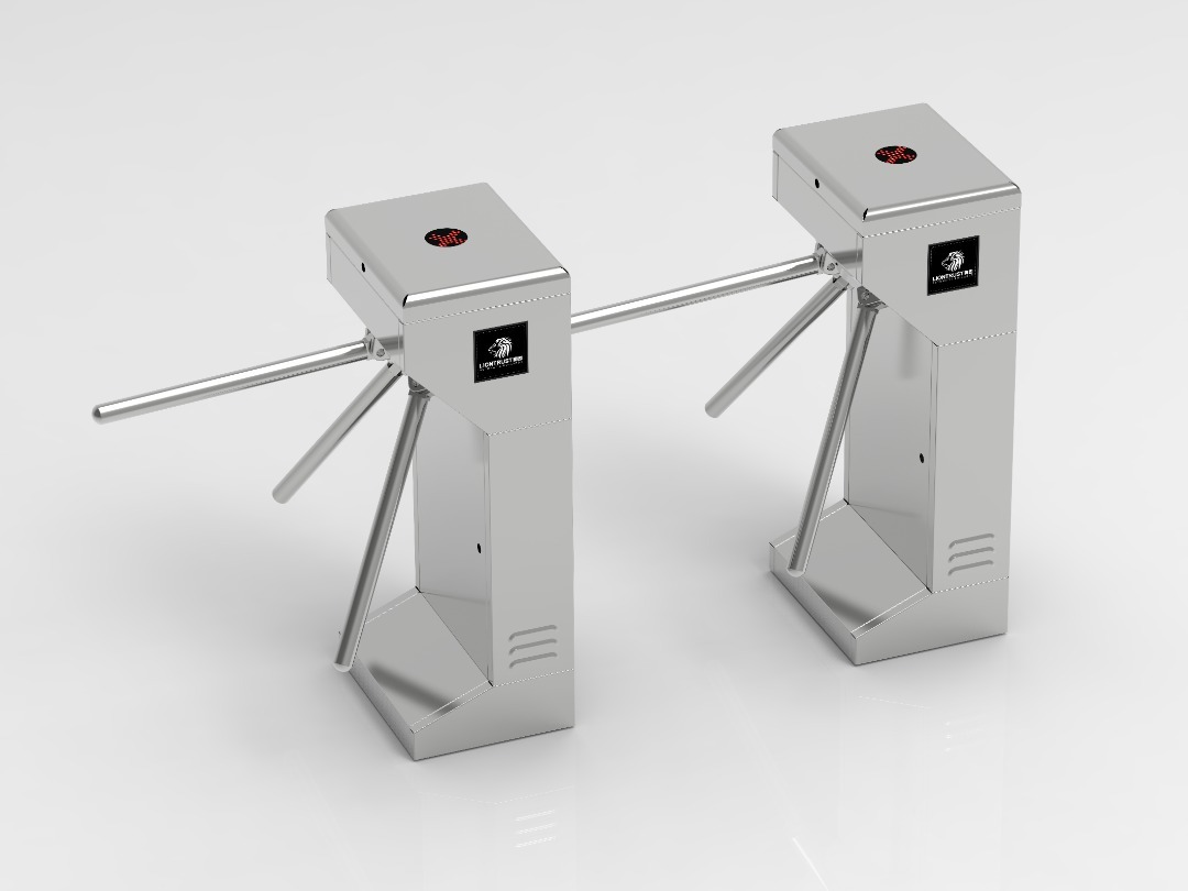 Access Control Turnstile - Electromechanical Unit With Microprocessor Control, Solenoid Locking Mechanism, Hydraulic Damping System For Quiet Operation, Bidirectional Control, Green Arrow & Red Cross Lane Indicators, 20-25 Persons Per Minute Throughput