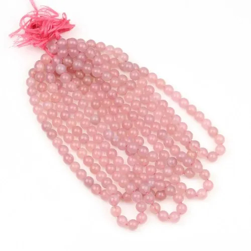 Pink Chalcedony Beads - Polished Stone, Customized Size 10mm, Round Shape, Lustrous Pearl Main Stone | Elegant Pink Color, Perfect for Necklaces, Bracelets, and Earrings