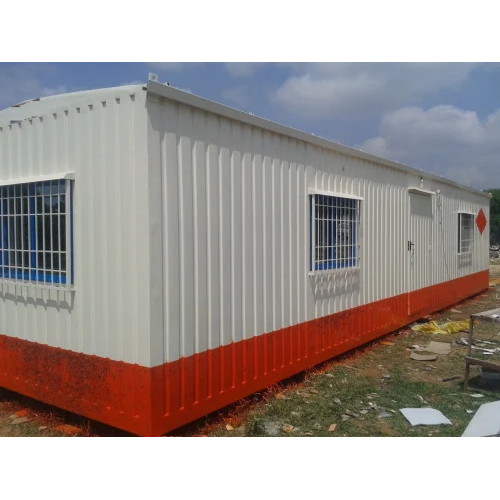 Self Contained Portable Cabin - Color: White And Orange