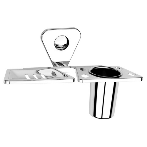 Star Soap Dish With Tumbler Holder - Color: Silver