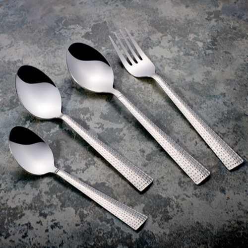 Dott Mirror Finish Cutlery Set - Stainless Steel , Custom Size, Silver Color | Sleek Design with Distinct Dotted Pattern and Long-Lasting Appeal