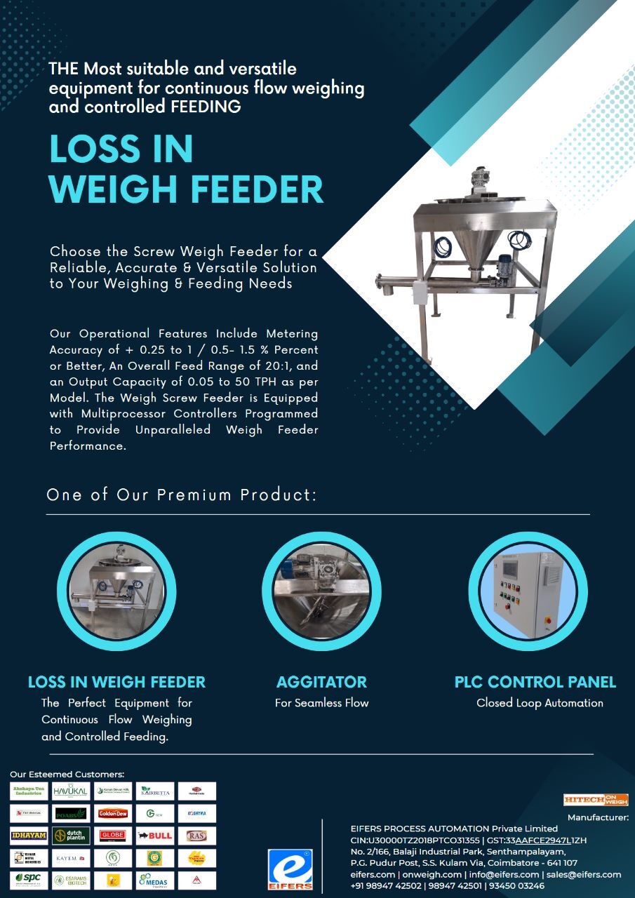 Loss In Weight Feeder - 2 Hp, 415 V Three Phase Power, 50 Hz Frequency | 12 Months Warranty
