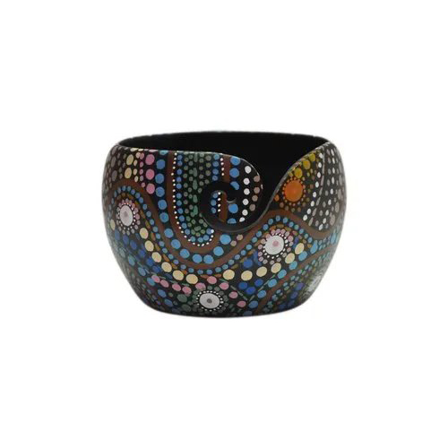 Resin Yarn Bowl - Modern Round Design, Stain Finish in Elegant Resin