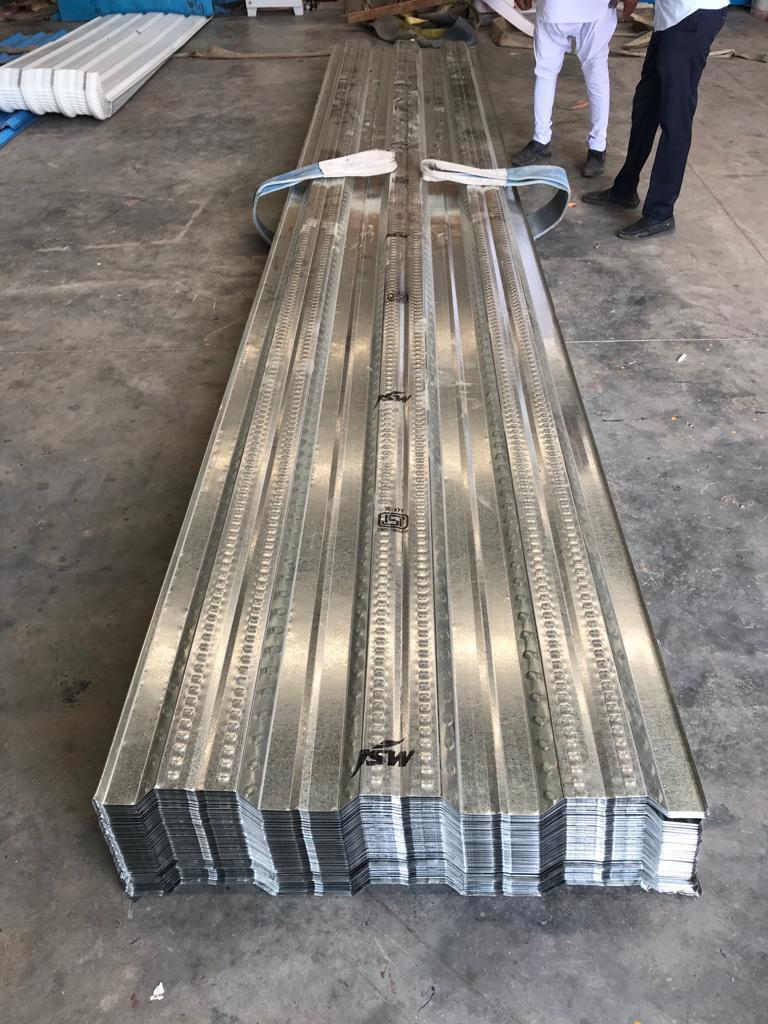 Decking Sheet - Galvanized Steel, 1044 Mm Width, 0.80 Mm, 1.0 Mm, 1.2 Mm Thickness | Ideal For Residential, Commercial, Industrial Applications