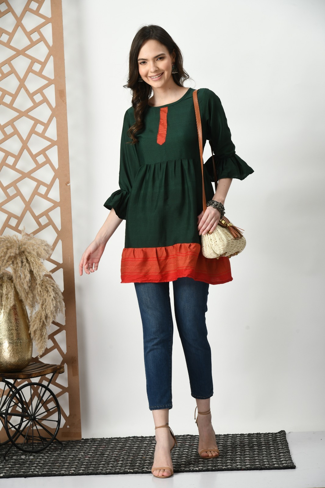 Heavy Silk Top - M, L, Xl, Xxl Sizes, Ethnic Classic Design | Anti Wrinkle, Quick Dry, Washable, Short Sleeves