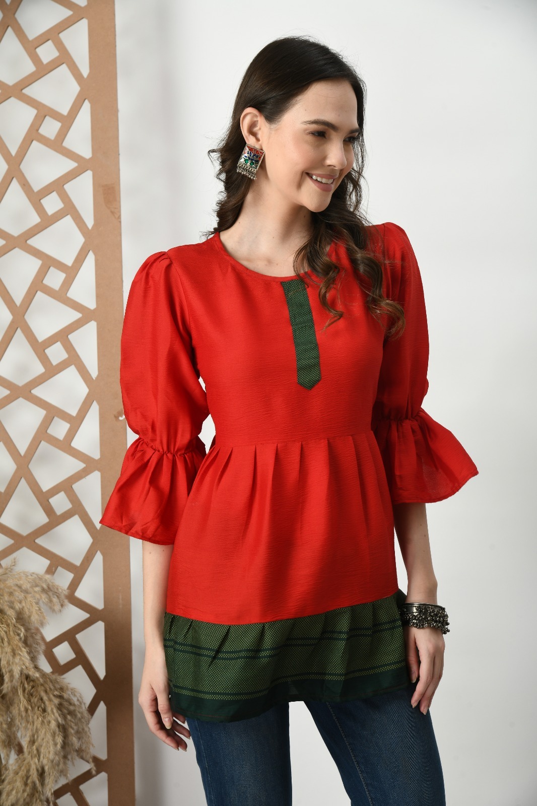 Heavy Silk Top - M, L, Xl, Xxl Sizes, Ethnic Classic Design | Anti Wrinkle, Quick Dry, Washable, Short Sleeves