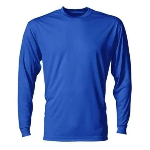 Polyester T-Shirt - Cotton Fabric, Long Sleeves, O-Neck Collar, Blue Color | Ideal Casual and Special Occasion Wear for Boys