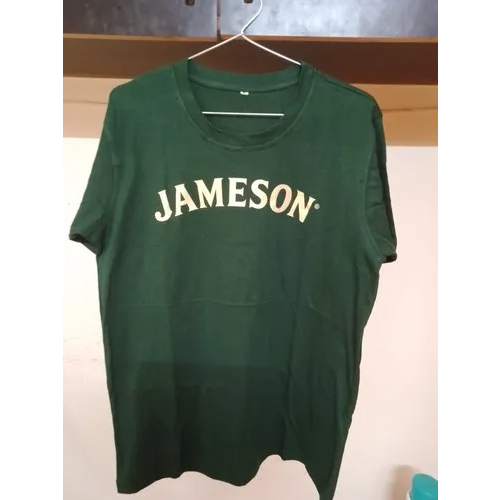 Round Neck T-shirts - Cotton, Short Sleeves, Green | Printed Design for Boys