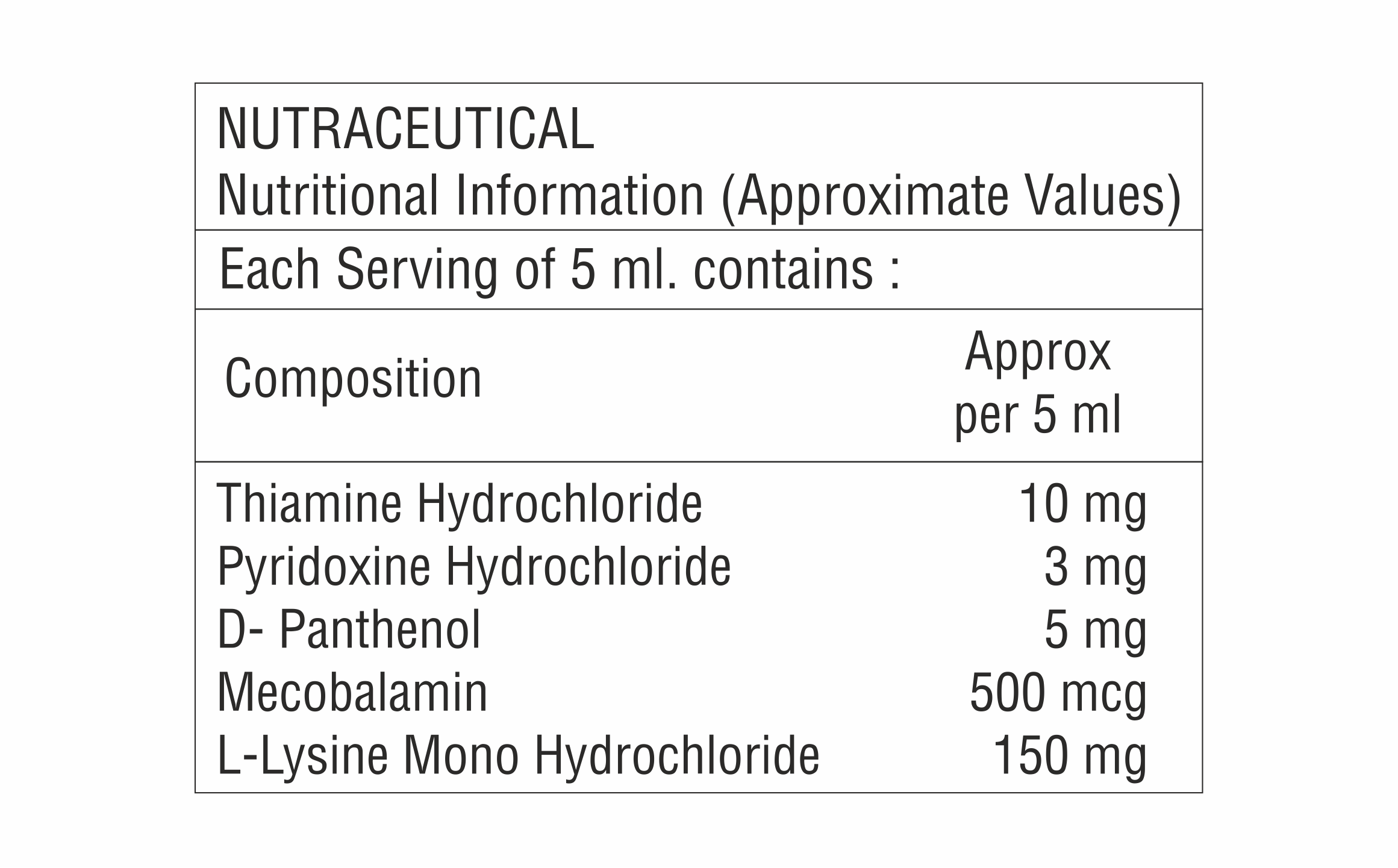 Methyl Cobalamin With Amino Acid Syrup