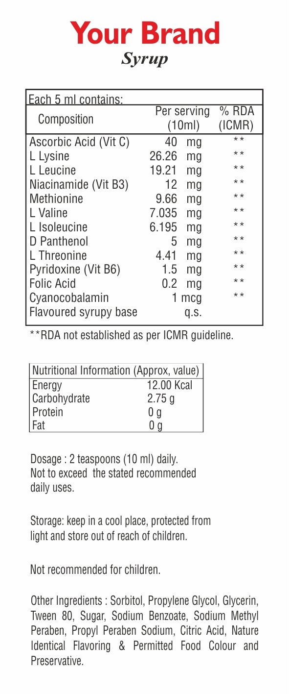 L-lysine And Multivitamin Syrup