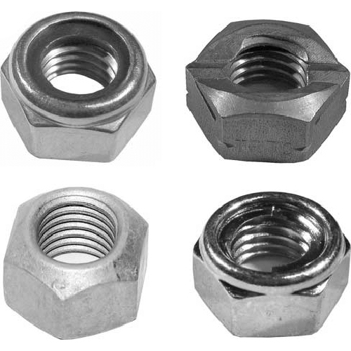 Metallic Prevailing Torque Nut - Iron Material, Standard Size, Silver Color | Plated Finish for Industrial & Commercial Usage