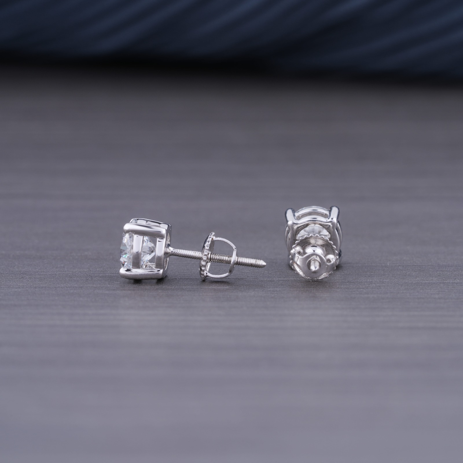 1.42ct Genuine Lab Grown Diamond Stud Earrings In 18k White Gold Def /Vs Ecer00106