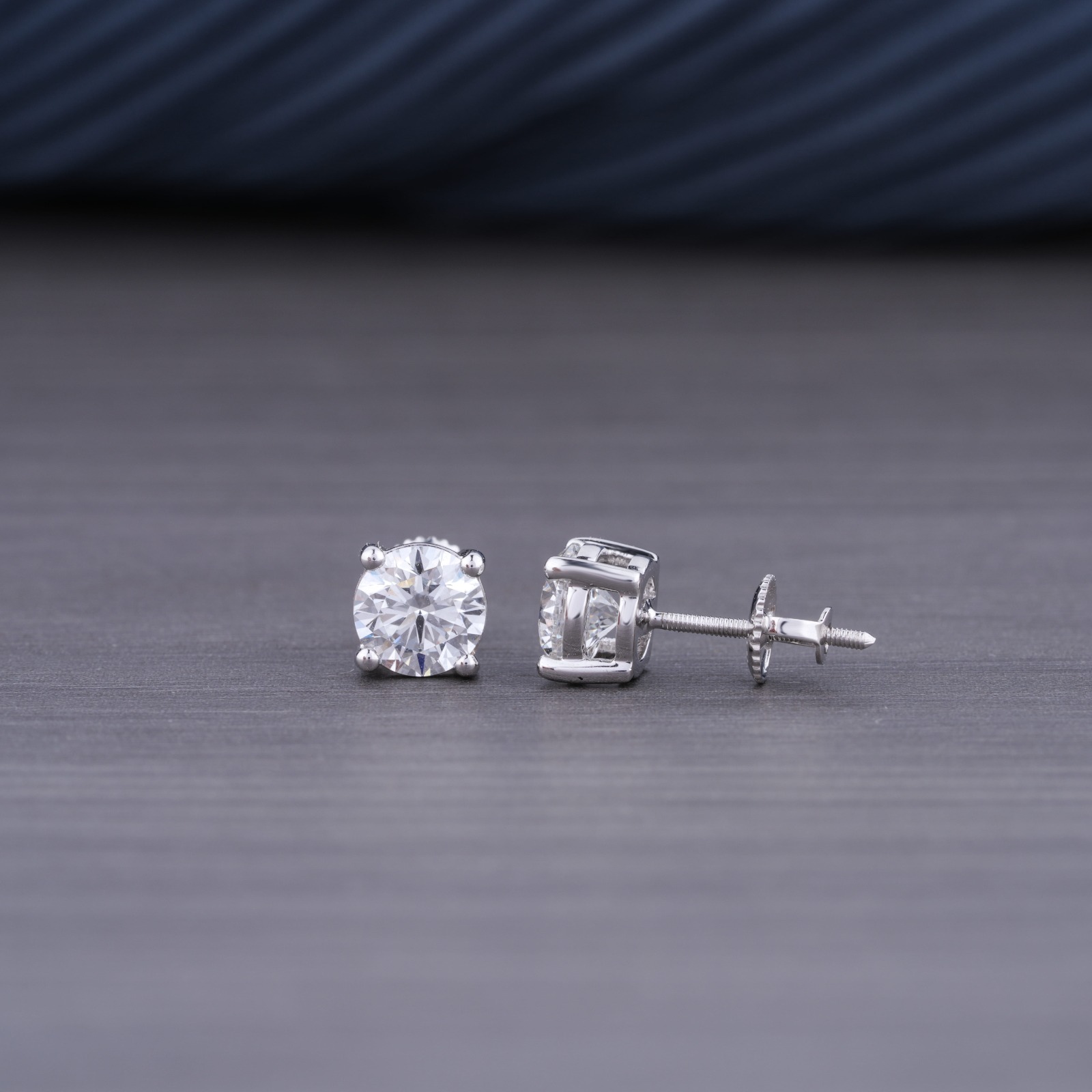 1.42ct Genuine Lab Grown Diamond Stud Earrings In 18k White Gold Def /Vs Ecer00106