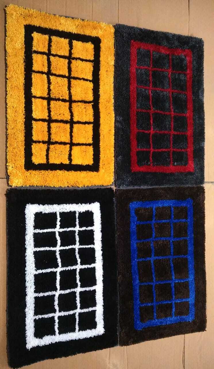 Micro Square Box Door Mats - Polyester, 16x24 Inches, Multi Coloured, Anti Slip | Customizable Design, Soft, Quick Drying, Washable, Water Absorbent
