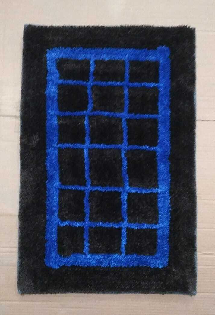 Micro Square Box Door Mats - Polyester, 16x24 Inches, Multi Coloured, Anti Slip | Customizable Design, Soft, Quick Drying, Washable, Water Absorbent