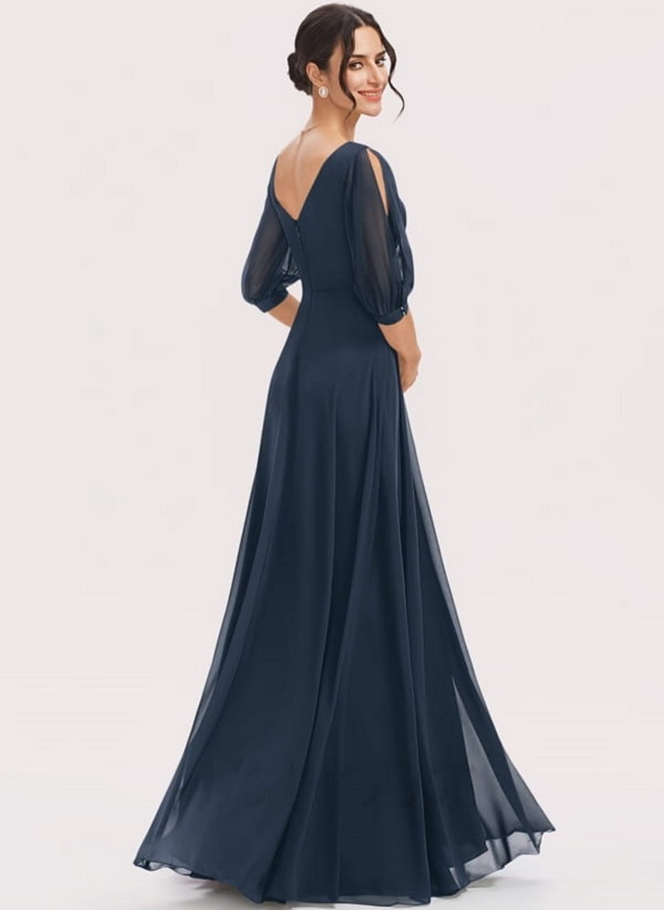 Georgette A-line Gown