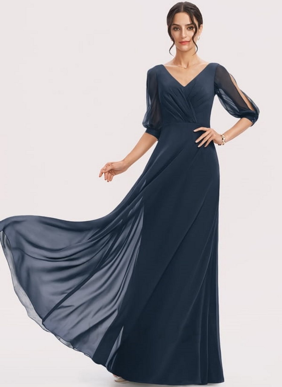 Georgette A-line Gown