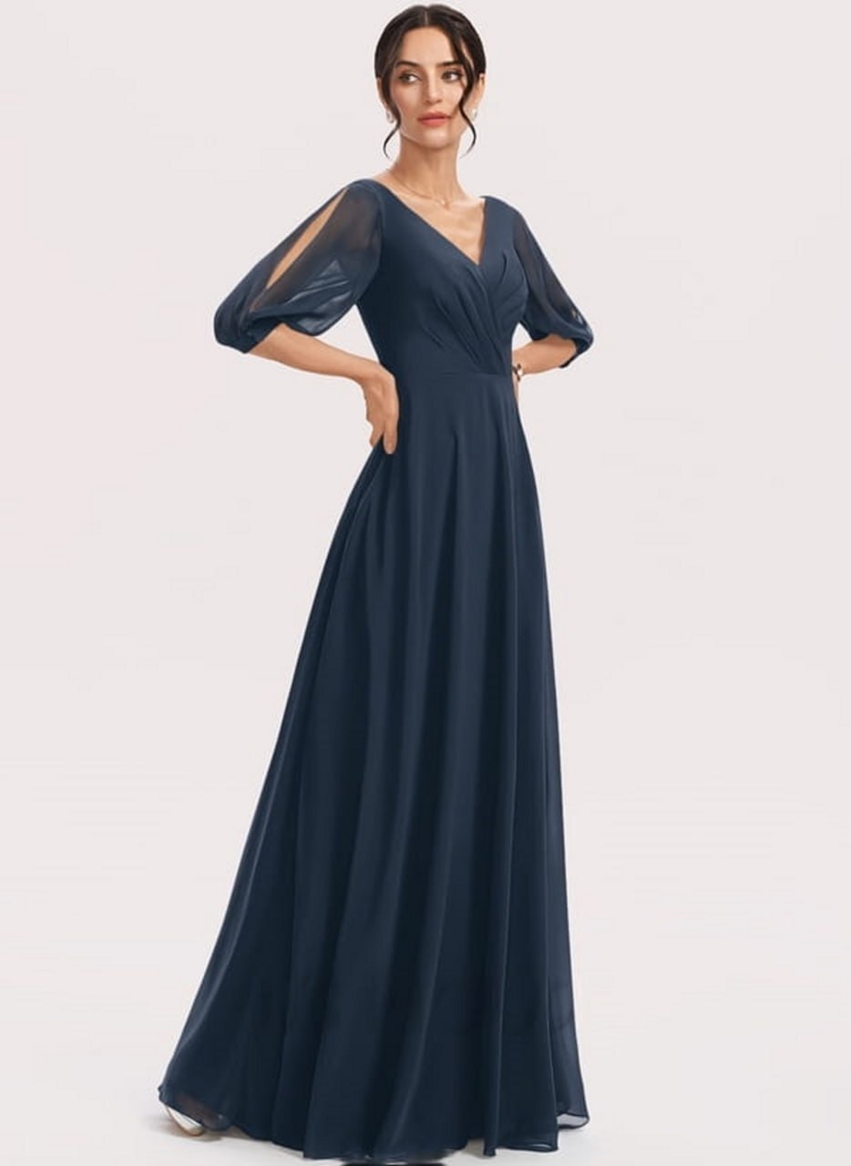 Georgette A-line Gown