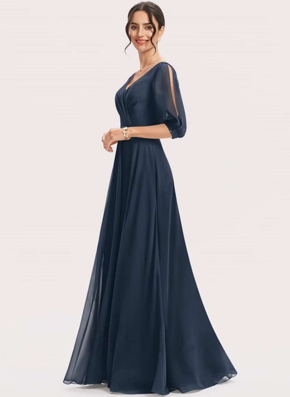 Georgette A-line Gown