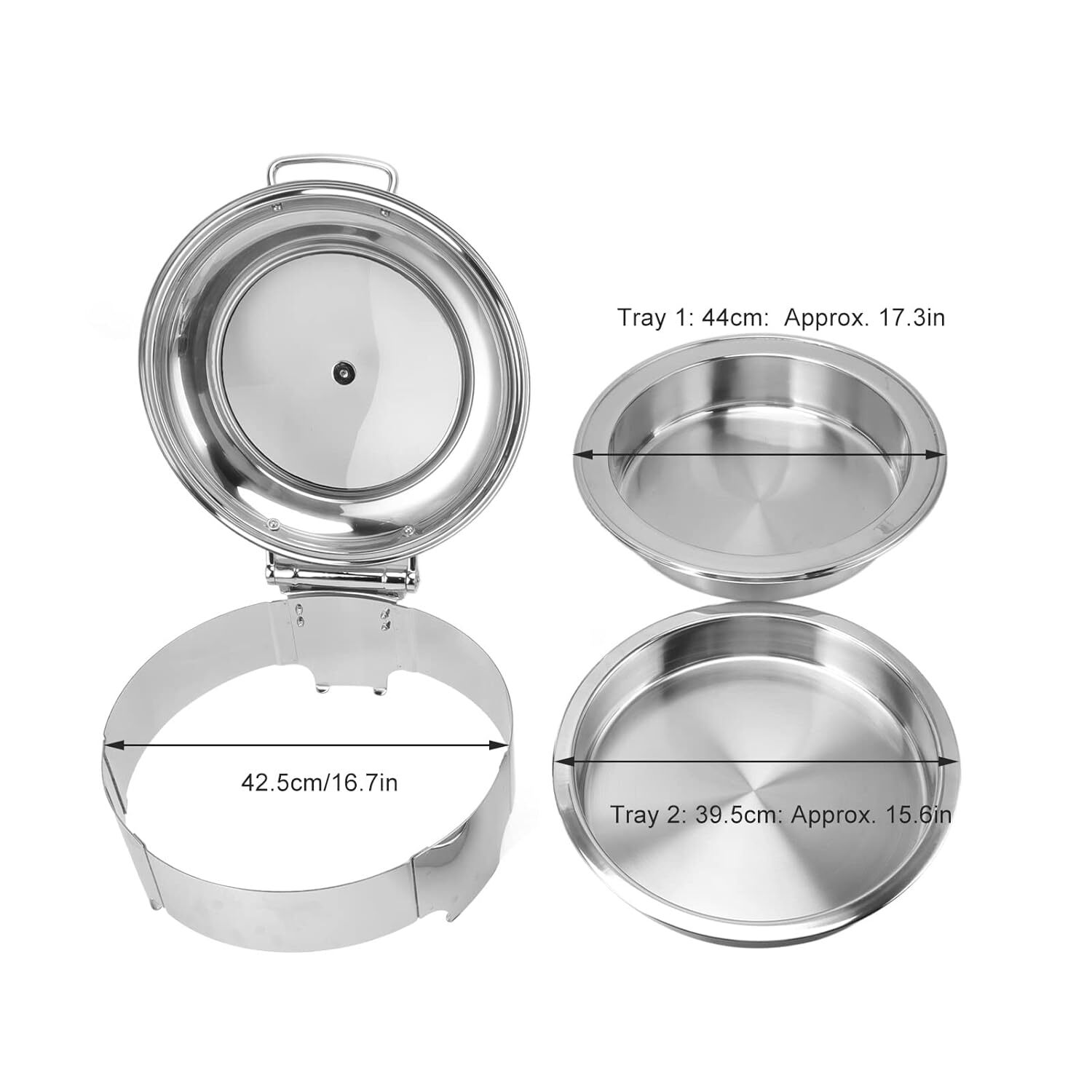 Roll Top Chaffing Dishes - Color: Sliver