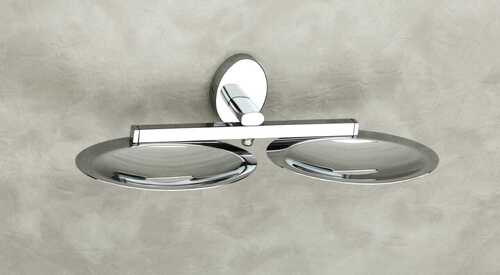 DOUBLE SOAP DISH (CORAL) - Stainless Steel, Oval Shape, Satin Finish | Modern, Durable Design for Standard-Sized Soap Bars