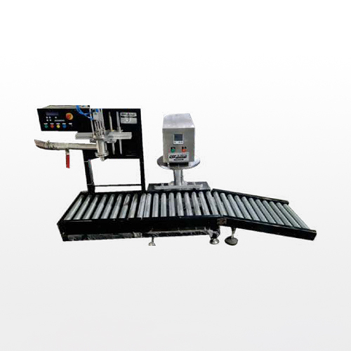 Semi-Automatic Bucket Filling And Lid Press Machine