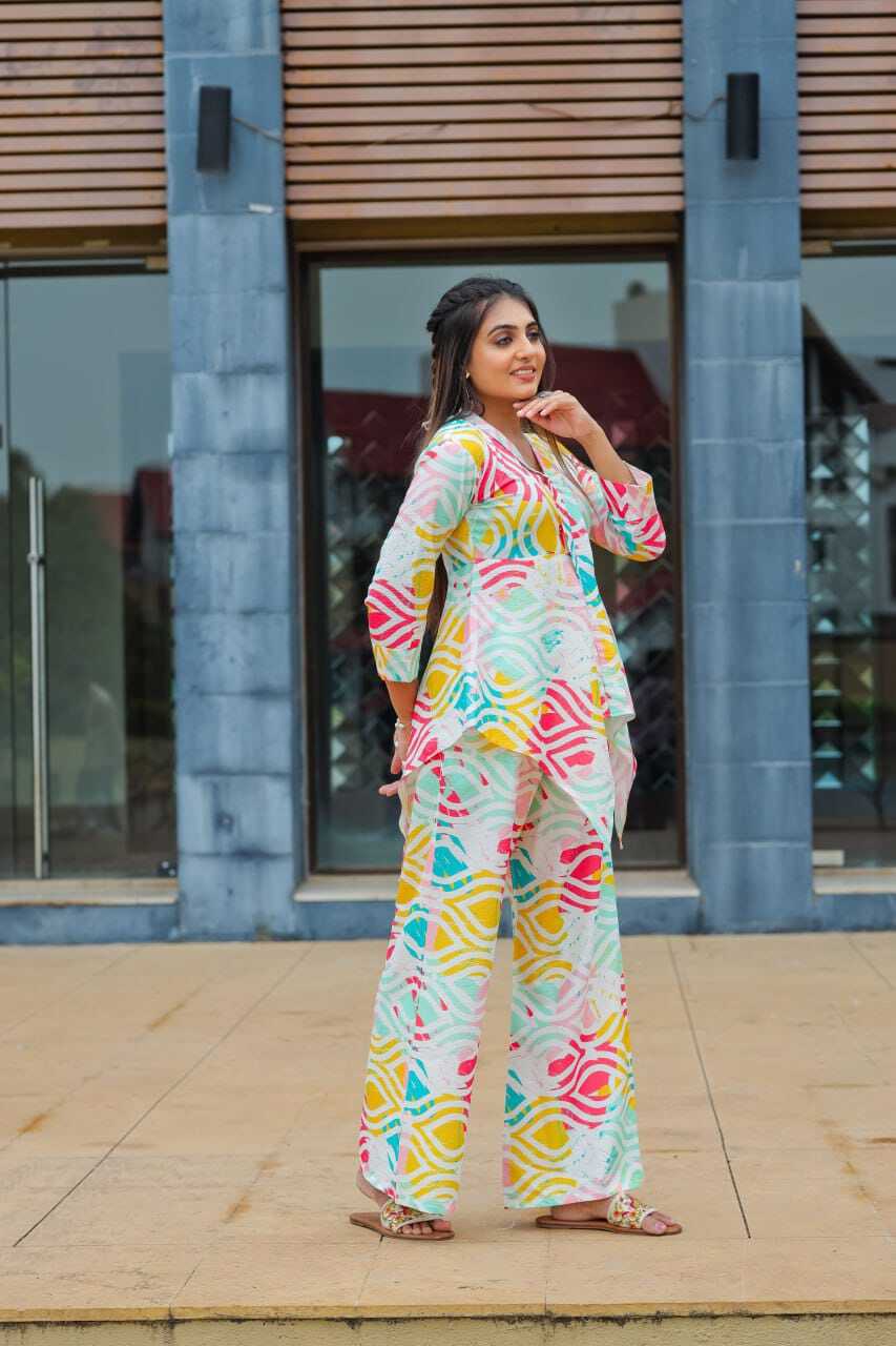 Two-piece Dress - Cotton Blend, Sizes S-m-l-xl-xxl, Multicolor Design With Digital Print, 3/4 Sleeve, Stylish & Versatile Outfit