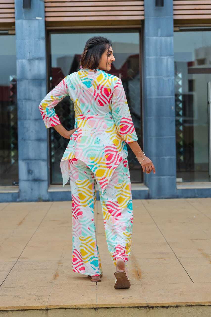 Two-piece Dress - Cotton Blend, Sizes S-m-l-xl-xxl, Multicolor Design With Digital Print, 3/4 Sleeve, Stylish & Versatile Outfit