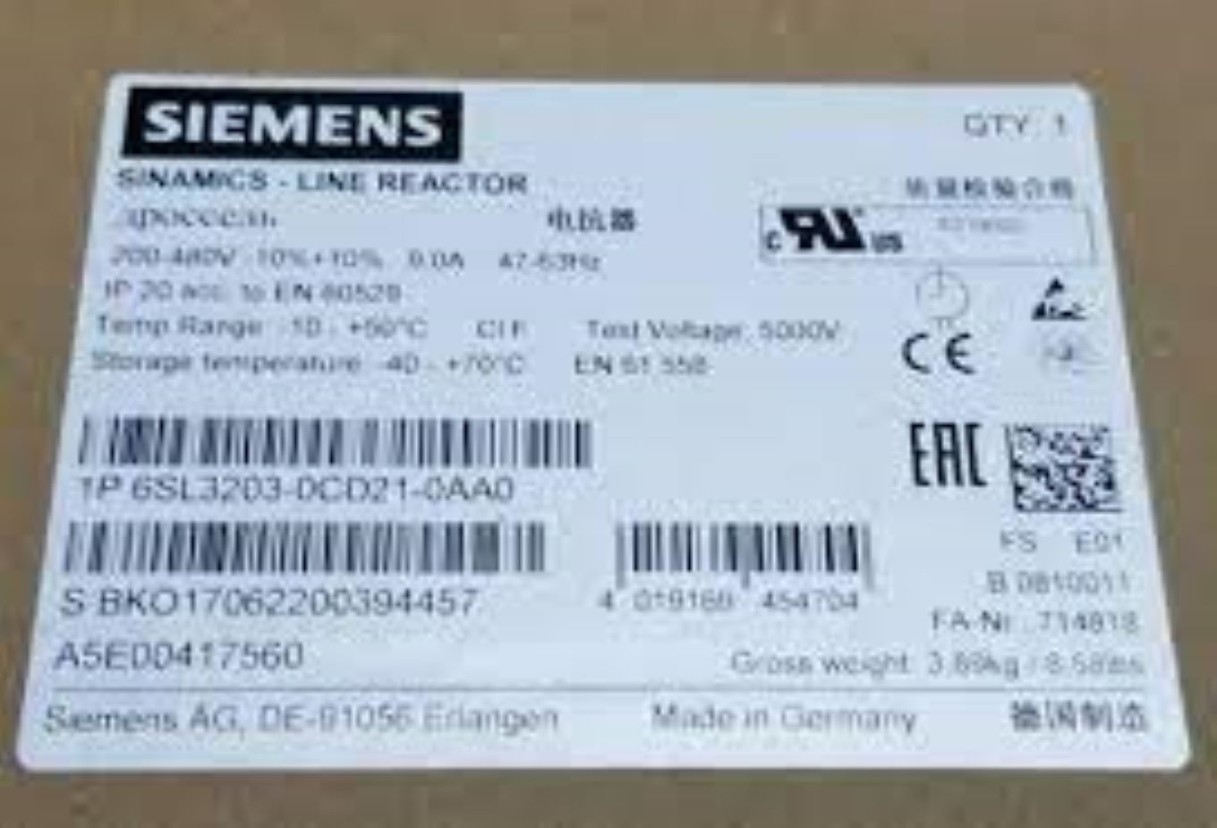 6sl3203 - 0cd21 - 0aa0-siemens Programmable Logic Controller