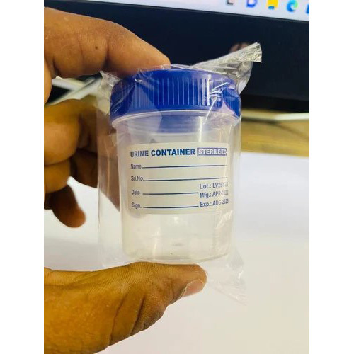 60ml Single Packing Urine Container - Polypropylene, Transparent Color | Non Reusable, Suitable for Laboratory Use, New Condition