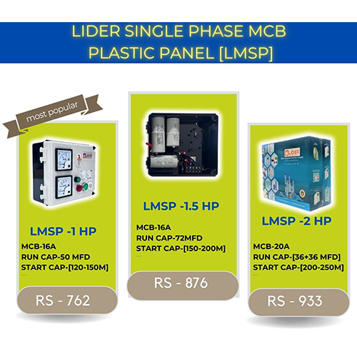 Lmsp 1 Hp Mcb Plastic Panel Dimension (L*w*h): As Per Available Millimeter (Mm)