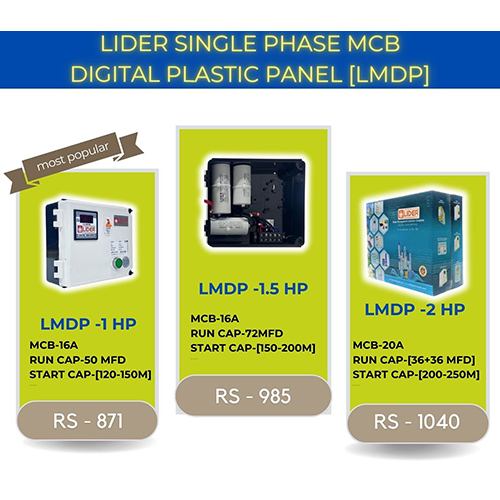 Lmdp 1 Hp Mcb Digital Plastic Panel Dimension (L*w*h): As Per Available Millimeter (Mm)